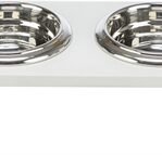 Trixie Be Nordic Set Voerbak / Waterbak Hout / Rvs Wit