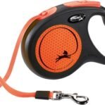 Flexi Rollijn New Classic Neon Tape Zwart / Oranje