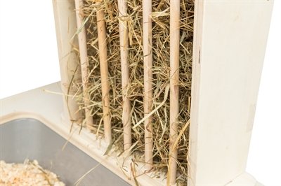 Trixie Voederstation Met Voerbak / Waterbak / Hooiruif Hout Naturel - Image 5