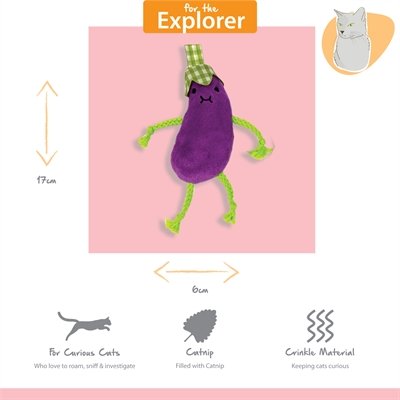 Happy Pet Tabby Patch Aubergines Met Catnip - Image 5