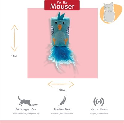 Happy Pet Tabby Patch Vogel Ratel En Roller Blauw - Image 4