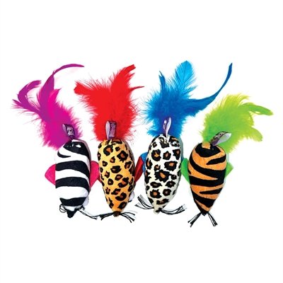 Happy Pet Tabby Patch Safari Muis Met Veren Assorti - Image 3