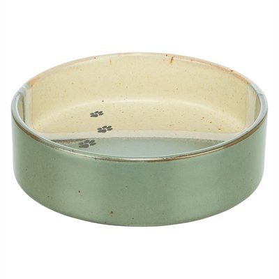 Trixie Voerbak / Drinkbak Met Pootprint Keramiek Groen / Beige 12X12X3,5 Cm - Image 2