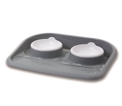 Savic Butler Voerbak En Drinkbak Met Plateau En Antislip Voetjes 2X300 Ml