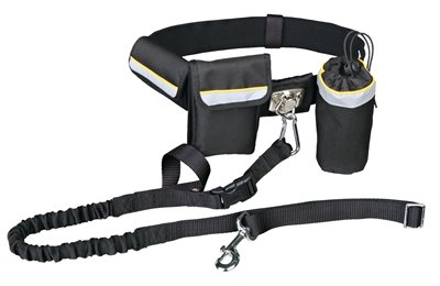 Trixie Heupriem Met Jogginglijn Zwart Riem 60-120 Cm Lijn 100-135 Cm