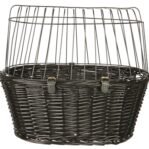 Trixie Wilgen Fietsmand Voorop Zwart Met Kussen En Kap 50X35X41 Cm