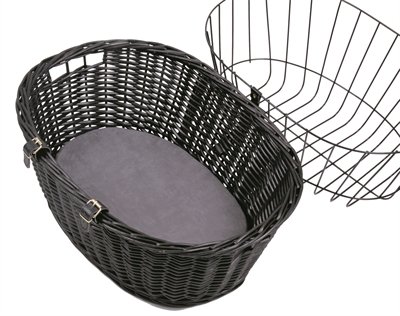 Trixie Wilgen Fietsmand Voorop Zwart Met Kussen En Kap 50X35X41 Cm - Image 3