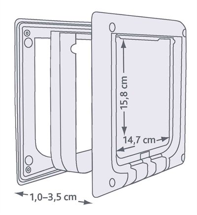 Trixie 4-Weg Kattenluik Elektromagnetisch Wit 21 X 24 Cm - Image 3