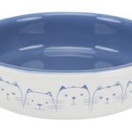 Trixie Voerbak / Drinkbak Kat Platte Neus Lichtblauw / Wit 300 Ml 15 Cm