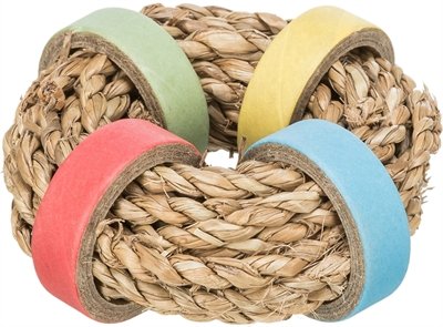 Trixie Zeegras Ring Met Papieren Ringen Naturel 8X8 Cm - Image 2