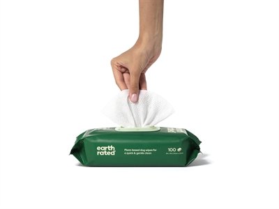 Earth Rated Dog Wipes Geurloos Composteerbaar 20,5X20,5 Cm 100 St - Image 3