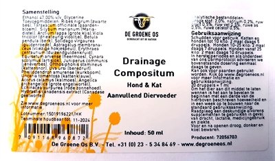 De Groene Os Drainage Compositum Hond / Kat 50 Ml - Image 2