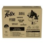 Felix Pouch Elke Dag Feest In Gelei Tonijn / Kabeljauw / Rund / Kip 80X85 Gr