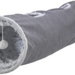 Trixie Katten Speeltunnel Harvey Velours / Pluche Grijs 116X27 Cm