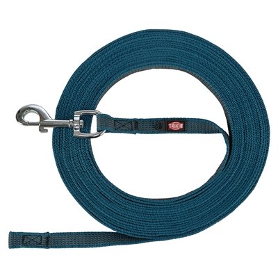 Trixie Hondenriem Sleeplijn Met Rubber Anti Slip Petrol Blauw S/M 10 Mtr X 1,5 Cm - Image 6