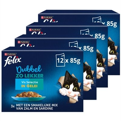 Felix Dubbel Zo Lekker Vis Selectie In Gelei 4X12X85 Gr