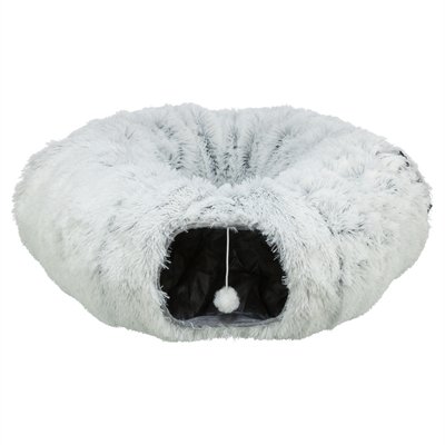 Trixie Harvey Pluche Speeltunnel / Donut Wit / Grijs 160X25 Cm