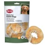 Trixie Denta Fun Rabbit Rings Met Kippenborst 9,5 Cm 100 Gr