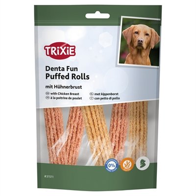 Trixie Denta Fun Puffed Rolls Met Kippenborst 100 Gr - Image 2