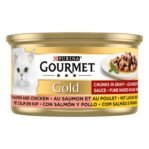 Gourmet Gold Fijne Hapjes Zalm / Kip 24X85 Gr